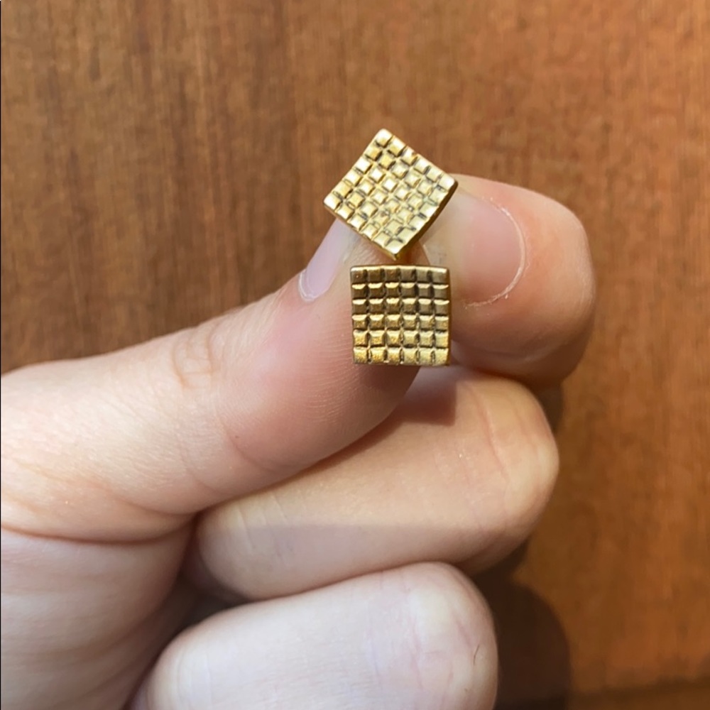 Gold Grid Studs